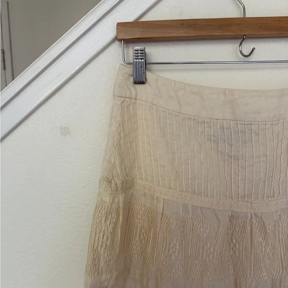 100% Linen Embroidered Skirt - Picture 2 of 5